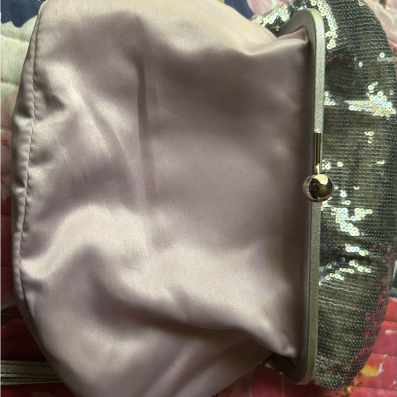 Grey/graphite Sequin Visit Coach clutch - Picture 4 of 7